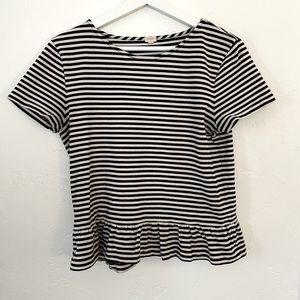 J. Crew Striped Peplum Top